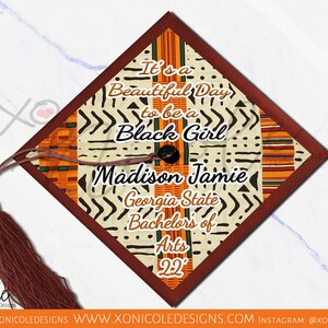 Black Girl Graduation Cap Topper - Graduation Topper - Graduation Gift - African Print - Graduation Party - Beautiful Day to Be a Black Girl