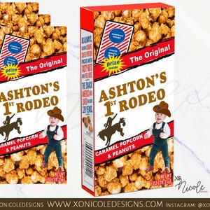 Rodeo Cowboy Cracker Jacks - First Rodeo - Wanted Cowboy Favors - Rodeo Birthday - Western Cowboy Party - Cowboy Cracker Jacks - Boy