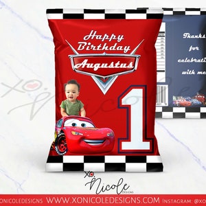Cars Birthday - Cars Chip Bags - Cars Gift Bags - Snack Treat  - Kids Favors - Cars Party - Party Supplies - Decorations