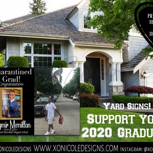 Graduation Yard Schild - Klasse von 2020 Rasenschild - Quarantäne-Abschlussschild - Honk für unsere Grad - Gratulation Absolvent 24&quot;x18&quot;