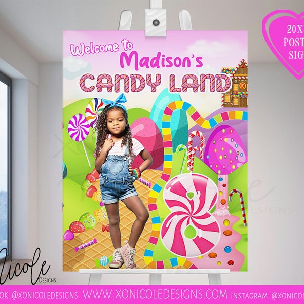 Candyland Birthday Welcome Sign - Poster - Welcome Sign - Candyland Party Banner - Candyland Banner- Candy Birthday