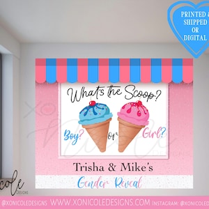 Wat is de Primeur? Achtergrond - Gender Reveal Achtergrond - IJs creme Thema - Foto Achtergrond - Gender Reveal - Stap en Herhaal - Teken - Achtergrond