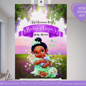 Princess Tiana Welcome Sign - Poster - Welcome Sign - Princess & The Frog Party Banner - Princess Theme Banner - Princess and The Frog