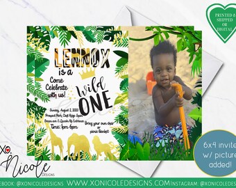 Wild One invitation - Wild One 1st birthday invite - Safari birthday invite - Jungle party - Digital - Wild One invite - Wild One Birthday