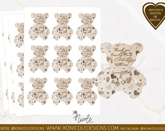 We Can Bearly Wait Stickers - Personalized Sticker Labels - Favor Labels - Baby Shower Bear Stickers - Baby Shower Favors - Favor Labels