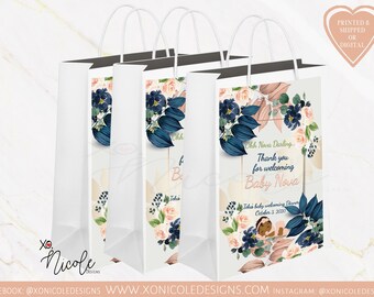 Baby Shower Floral Party Favor Bags - Candy Bags - Birthday Party Favors - Baby Shower Treat Bags - Flower Party - Baby Shower Gift Bags