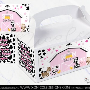 Pink Cowgirl Gable Boxes - Custom Gable Boxes - Cowgirl Birthday - Rodeo Favors - Farmhouse Birthday - Gable Boxes - Rodeo Birthday