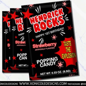 Rock Star Candy Favors - Rockstar Birthday - Rock n&#39; Roll Treats - Party Candy Favor - Favor Gifts - Candy Favors - Birthday Candy Favors