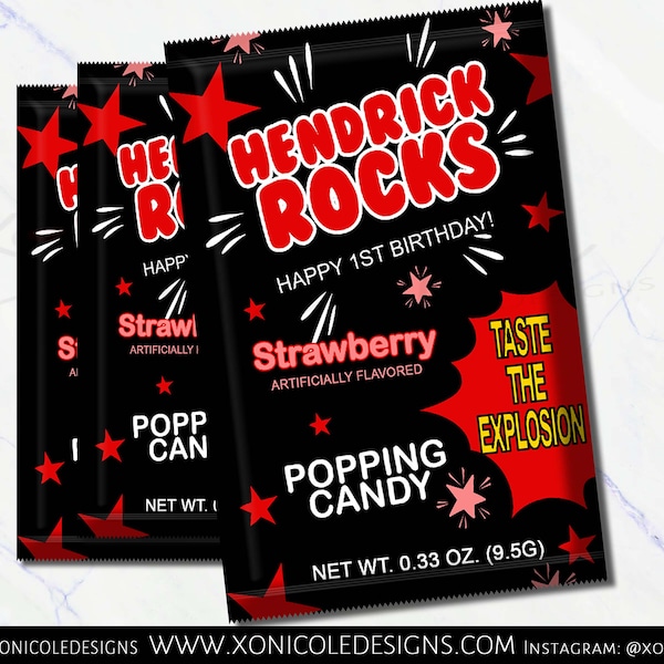 Rock Star Candy Favors - Rockstar Birthday - Rock n' Roll Treats - Party Candy Favor - Favor Gifts - Candy Favors - Birthday Candy Favors