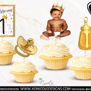 Notorious Cupcake Toppers - Biggie Party Cupcake Toppers - Notorious One Birthday - Biggie Decor - Biggie Birthday Party - Notorious Theme