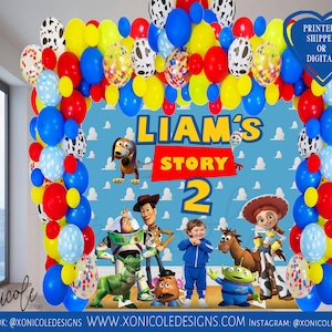 Toy Story Backdrop - Toy Story Birthday Backdrop - Toy Story Theme - Photo Backdrop - Step and Repeat - Backdrop - Printed -Toy Story Banner
