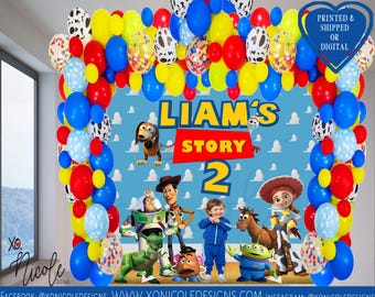 Toy Story Backdrop - Toy Story Birthday Backdrop - Toy Story Theme - Photo Backdrop - Step and Repeat - Backdrop - Printed -Toy Story Banner