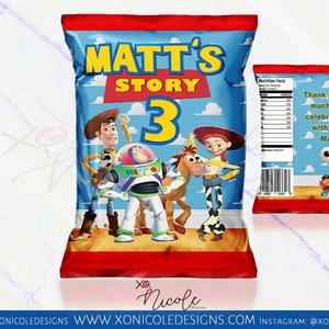 Toy Story Favors - Toy Story Chip Bags - Toy Story Gift Bags - Toy Story Party  - Toy Story - Toy Story Birthday - Toy Story Bday -Toy Story