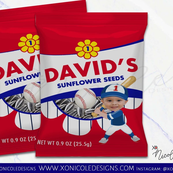 Baseball Theme Sunflower Seed Favors - Sunflower Seed Snacks - Baseball Birthday Party - Baseball Favors - Snack Favors - Party Favors