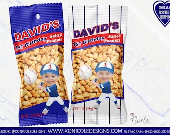 Baseball Theme Peanut Favors -Peanut Snacks - Baseball Birthday Party - Baseball Favors - Snack Favors - Party Favors - Rookie of the Year
