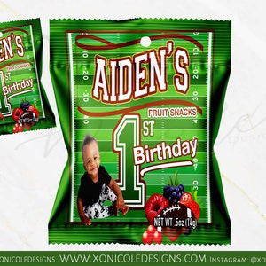 Football Theme Fruit Snacks Favors -Fruit Snacks - Football Birthday Party - Football Theme Favors - Candy Favors - Party Favors