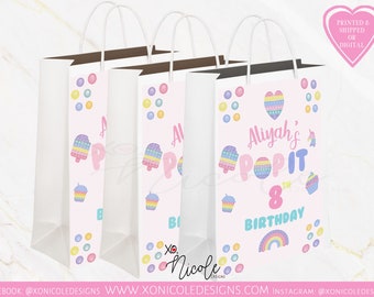 Pop It Theme Party Favor Bags - Candy Bags - Birthday Party Favors - Pop It Party - Pop It Gift Bags - Pastel Pop It Birthday Party - Bomboniere