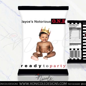 Notorious Chip Bags - Chip Bags - Notorious Party - Notorious Birthday - The Big One - First Birthday - Biggie Party - Notorious Favors