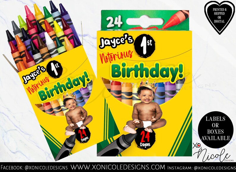 Notorious Crayon Labels Notorious Theme Crayons Crayon Etsy