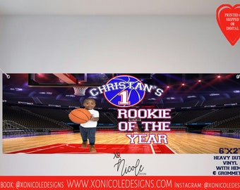 Rookie of The Year Banner - Basketball Banner -Basketball Birthday Backdrop - Birthday Party - Rookie of The Year - Birthday Banner - Poster