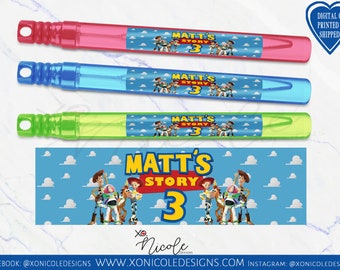 Toy Story Bubble Wand - Gunst Bubbles - Toy Story Verjaardagsfeestje - Toy Story Gunsten - Toy Story Party - Bubble Labels - Toy Story Bubbles