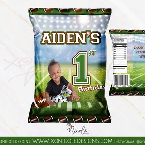 Football Chip Bags - Chip Bags - Football Party - Football Birthday - First Birthday - Football - Football Theme Chip Bags - Football Favors