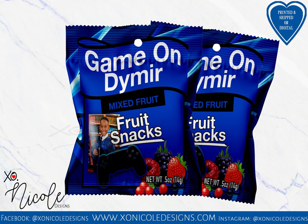 Game on Theme Fruit Snacks Favors - Fruit Snacks - Gamer Birthday Party ...