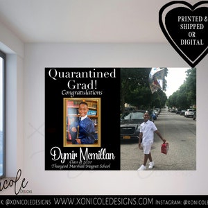 Graduation Banner - Quarantine Grads - Graduation Backdrop - Quarantine - Virtual Party - Graduation Party - Step and Repeat - Sign - Poster