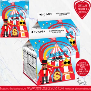 Circus Carnaval Goudvis Cracker Kartonnen Etiketten - Carnaval Thema - Circus Gunsten - Carnaval Verjaardag - Carnavalsfeest - Goudvis Crackers