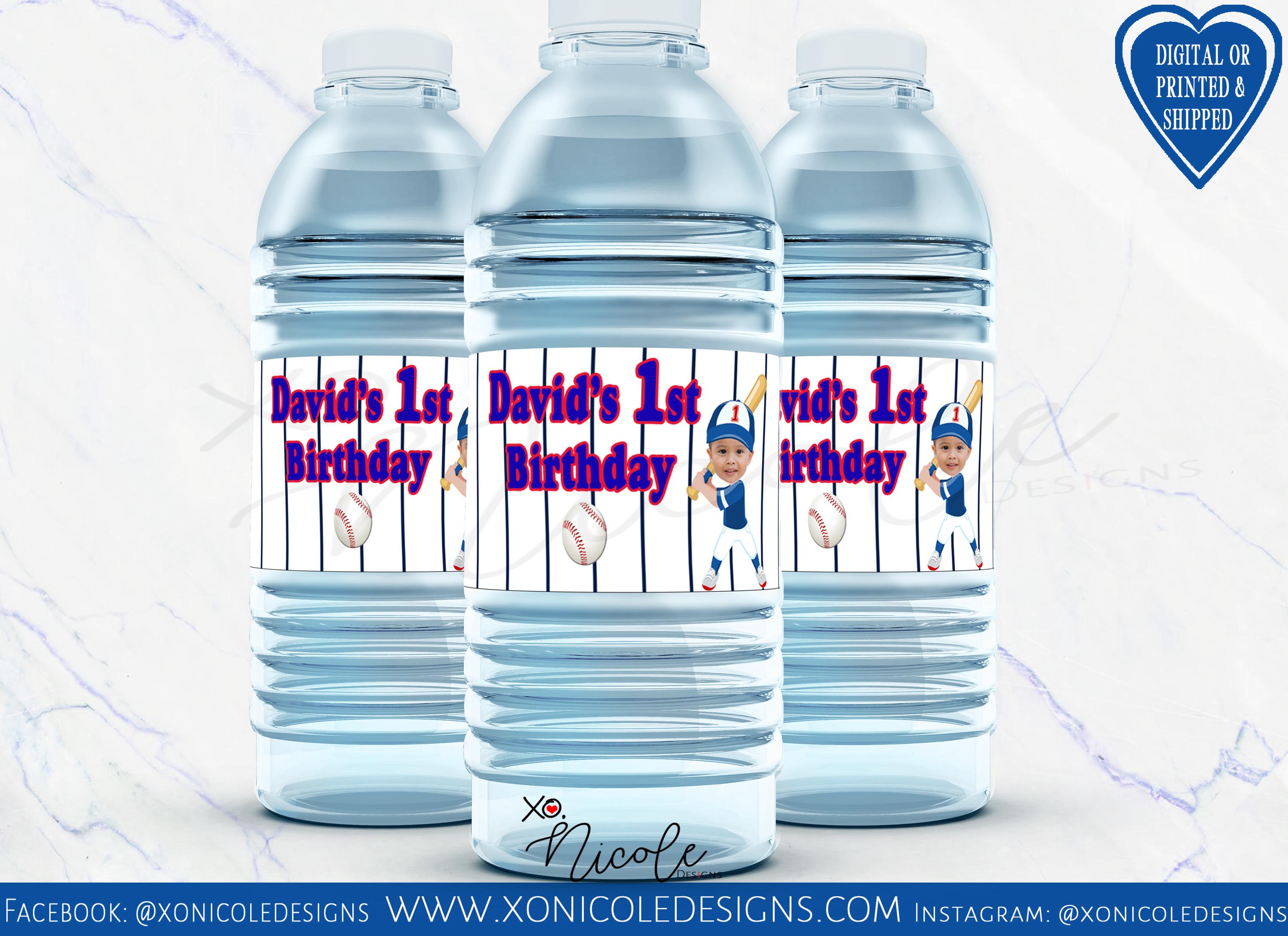 Baseball Water Bottles - Favor Water Bottles - Baseball Birthday Party - Baseball Favors - Baseball Party - Water Labels - Baseball Labels
