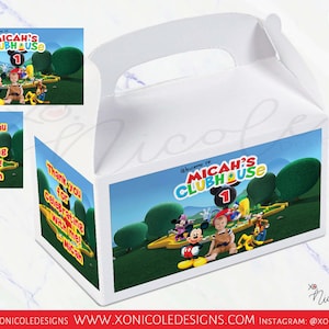 Mickey Clubhouse Gable Boxes - Custom Gable Boxes - Mickey Birthday - Mickey Favors - Mickey Theme Birthday - Gable Boxes - Mickey Birthday