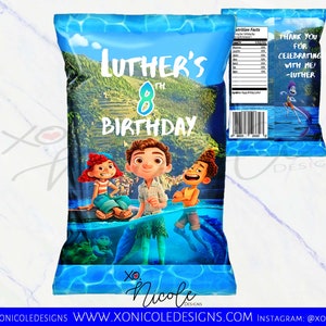 Luca Birthday - Luca Chip Bags - Luca Gift Bags - Snack Treat  - Kids Favors - Luca Party - Party Supplies - Decorations - Luca Party