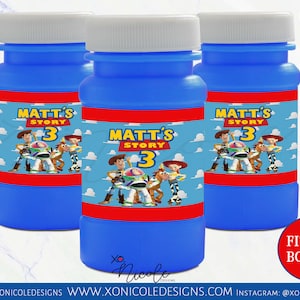 Toy Story Bubbles - Favor Bubbles - Toy Story Birthday Party - Toy Story Favors - Toy Story Party - Bubble Labels - Toy Story Bubbles