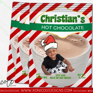 Christmas Hot Chocolate Wrappers - Hot Chocolate - Hot Chocolate Labels - Hot Cocoa Wrappers - Christmas Gifts - Christmas Favors - Hot Coco