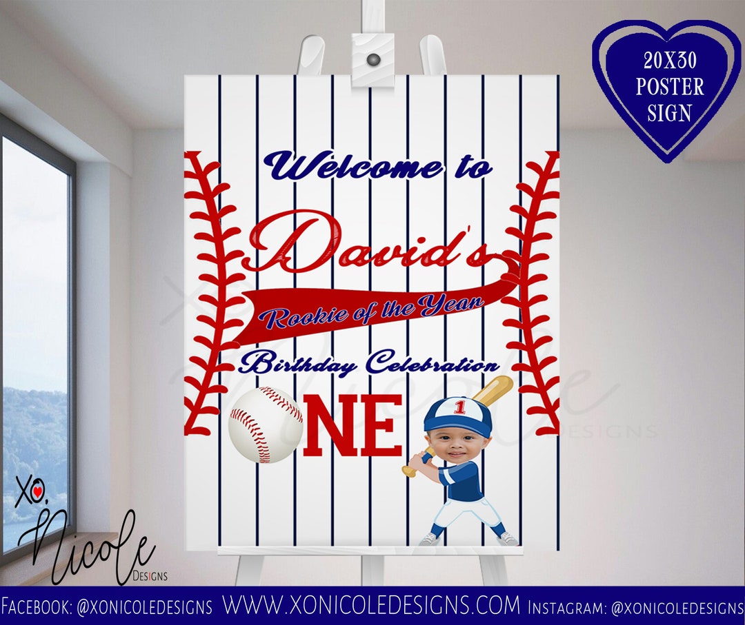 Rookie of the Year Birthday Welcome Sign - Poster - Welcome Sign ...