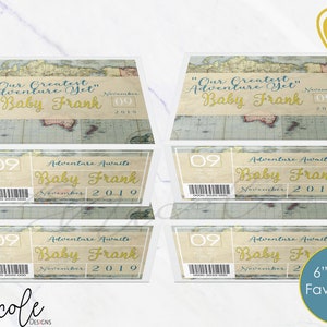 Pudełka na prezenty z motywem mapy świata - Pudełko na buty na zamówienie - Przygoda czeka na baby shower - Upominki z motywem mapy świata - Przygoda czeka - Pudełka na prezenty - Motyw podróży