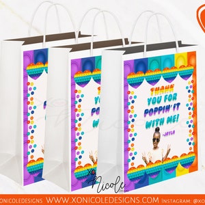 Pop It Party Favor Bags - Pop It Candy Bags - Birthday Party Favors - PopIt Treat Bags - Fidget Toy - Pop It Gift Bags - Popit - Pop it