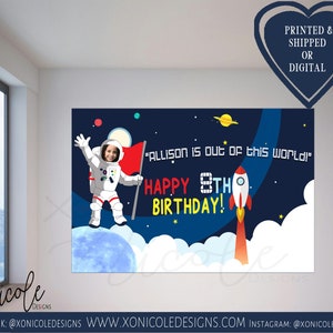 Space Banner - Galaxy Birthday Party - Astronaut Backdrop - Space Theme - Galaxy Party - Astronaut Party - Step & Repeat - Sign - Poster