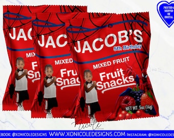 Spiderman Fruit Snacks Favors - Fruit Snacks - Spiderman Birthday Party - Spiderman - Spiderman Theme Favors - Candy Favors - Party Favors