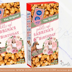 Watercolor Rodeo Cowgirl Cracker Jacks - Rodeo Theme - Cowgirl Favors - Rodeo Birthday - Western Cowgirl Party - Cowgirl Cracker Jacks