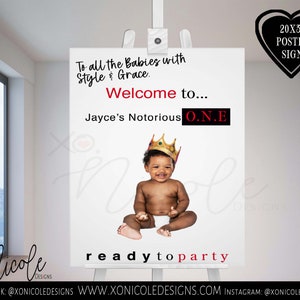 Notorious One Birthday Welcome Sign - Poster - Welcome Sign - Notorious Party Banner - Biggie Theme Banner - The Notorious One Birthday