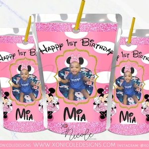 Minnie Mouse Juice Pouch Labels - Favor Juice Labels - Minnie Mouse Birthday - Minnie Mouse Favors - Pouch Labels - Minnie Labels - Birthday