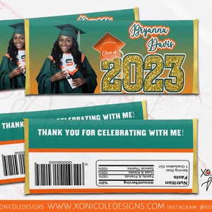 Personalized Graduation Candy Bar Wrappers - Graduation Chocolate Bar Wrappers - Printable Candy Wrappers - Graduation Favors - Congrats