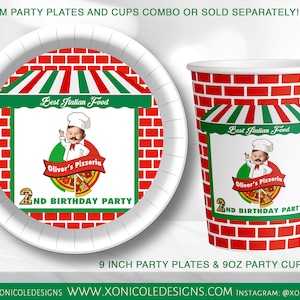 Piatti e Tazze Bomboniera Pizza Party - Tazze e Piatti Personalizzati - Bomboniere Compleanno - Pizza Party Italiana - Chef Party - Festa Compleanno Pizza