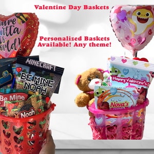 Valentines Baskets - Valentines Day Favors - Valentines Custom Baskets - Sweetheart Baskets - Personalized Valentines - Valentine Favors