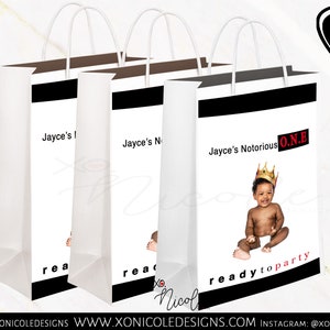 Notorious Theme Party Favor Bags - Candy Bags - Birthday Party Favors - Biggie Party - The Big One Gift Bags - Notorious Birthday Party