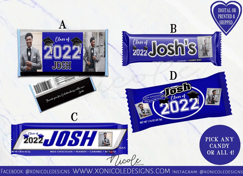 Graduation Chocolate Candy Bar Favors - Custom Graduation Candy Bar ...