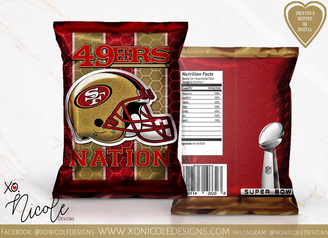 Super Bowl Party Chip Bags Super Bowl Party Football Party Etsy