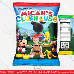Mickey Clubhouse Chip Bags - Chip Bags - Mickey Clubhouse Party - Mickey Birthday - Mickey Clubhouse - Mickey Mouse Birthday - Mickey Favors