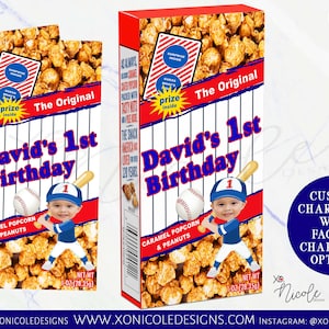 Baseball Cracker Jacks - Rookie of the Year Theme - Baseball Favors - Baseball Birthday - Baseball Party - Baseball Cracker Jacks - Sports